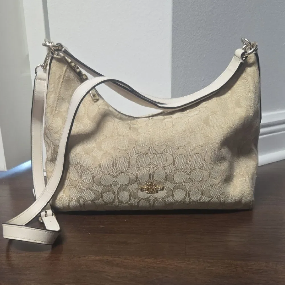 Coach Beige Signature Shoulder Bag